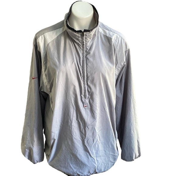 Vintage Nike Gray Striped Windbreaker Gorpcore - Picture 1 of 13